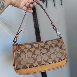 Vintage Coach Y2K Signature Canvas Saddle/ Tan Demi Bag 6094🧡🤎